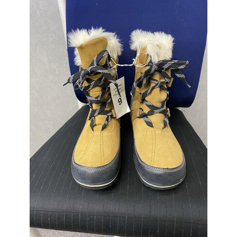 Merona Tan/Cream Boots Leather NWT Size 9